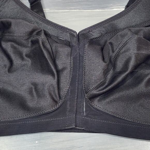 Glamorise Bra 1265 Magic Lift Front Close Back Support Bra 50F Black - Picture 4 of 9
